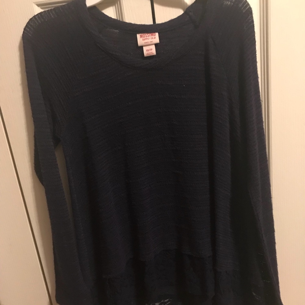 Navy Blue Ruffled Shirt